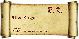 Riha Kinga névjegykártya